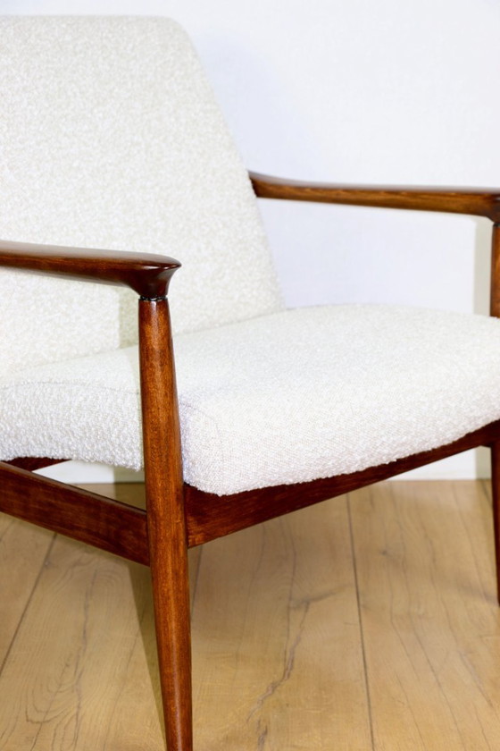 Image 1 of Sessel GFM-64, entworfen von Edmund Homa in den 70er Jahren, Elfenbeinweiß – 2 Stück verfügbar