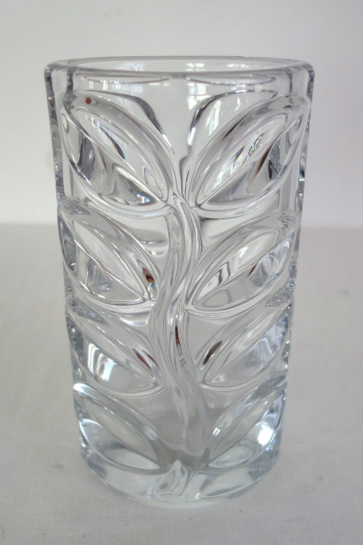 Vase crystal Vannes antique foliage