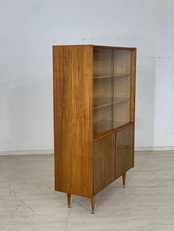 Image 1 of Mid century highboard vitrinekast servieskast vintage
