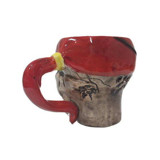 Image 1 of Mug en céramique émaillée en forme de crâne de pirate