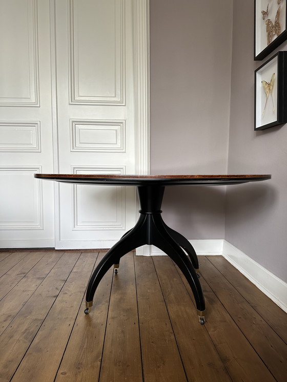 Image 1 of Giorgetti eetkamerset Tafel 50732 radica & Stoelen Ballerina Rosso Bulgare