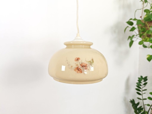 Lampe pendante vintage / Lampe suspendue beige / Cuisine rétro / Mid Century / Luminaire / Chandelier / Plafonnier