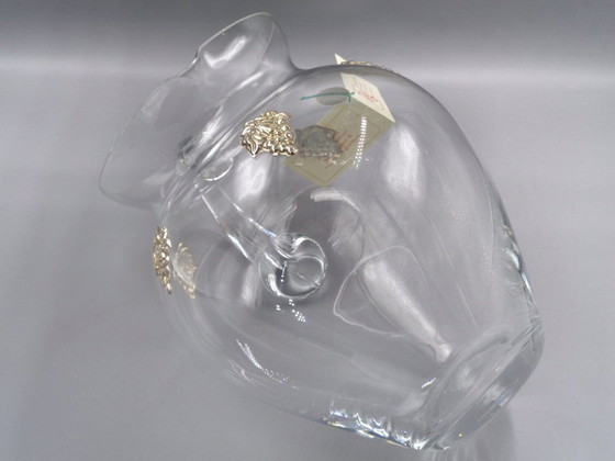 Image 1 of Jarra de vidrio soplado con uvas de plata 925.