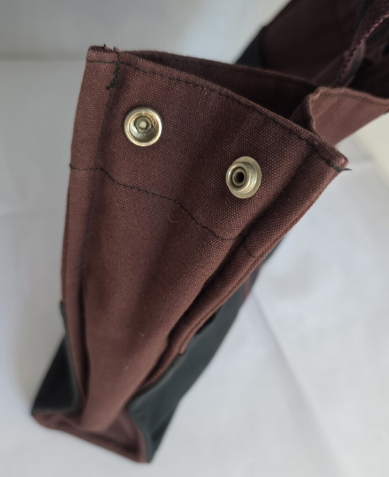 Hermès Fourre Tout MM Vintage Canvas – Bordeaux/Black – Tote bags, Denim (photo 11 of 12)