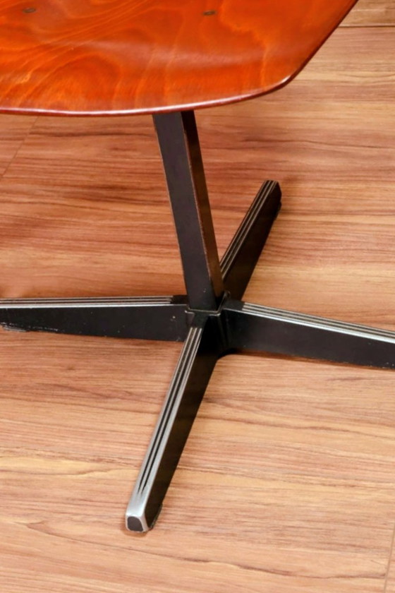 Image 1 of Pair of children's chairs made of plywood, vintage style, metal legs, 1970s