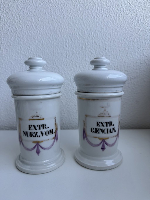 2 Vintage 19th Century Pharmacy Jars