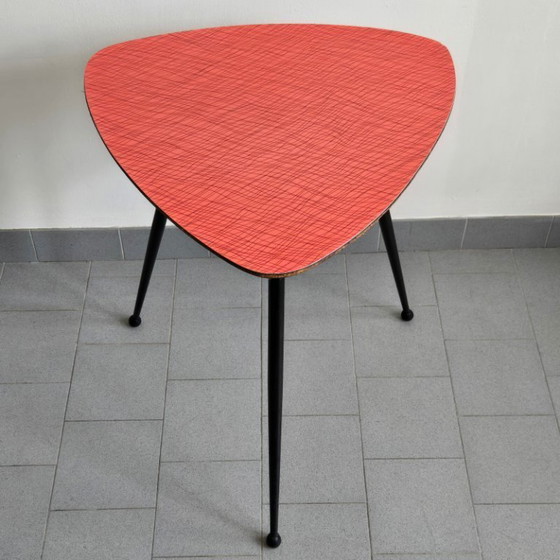 Image 1 of TABLE DE BISTROT BAR VINTAGE 1950 TRIPODE FORMICA & ACIER 50S ROCKABILLY ZAZOU
