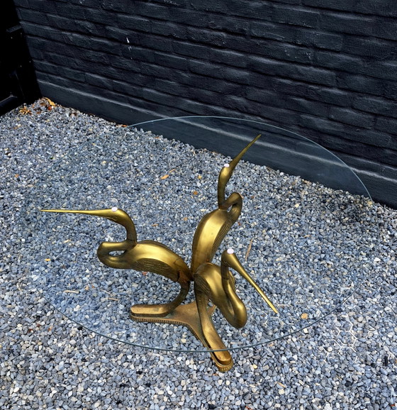 Hollywood Regency Coffee Table – Brass, Glass (photo 6 of 11)