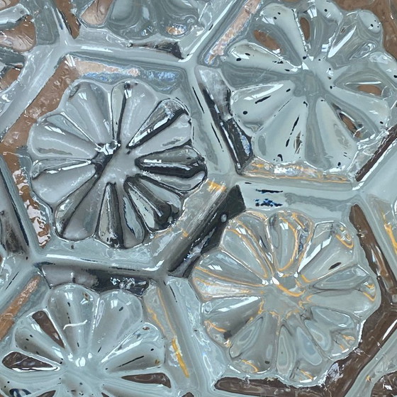 Image 1 of Kleine vintage wandlamp van antiek glas, plafondlamp, diameter 19 cm