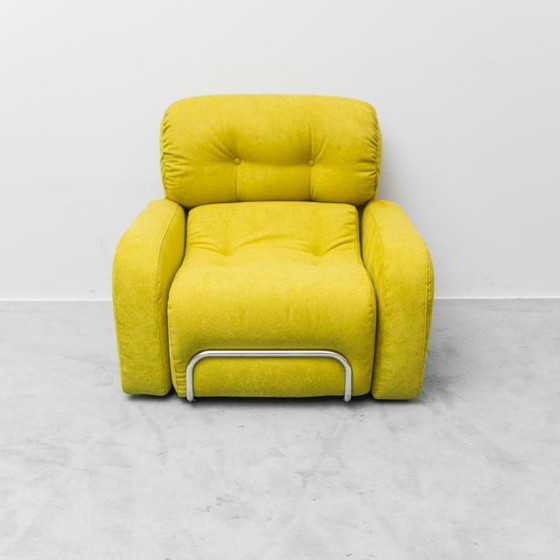 Image 1 of POLTRONA VINTAGE ANNI '70 VERDE CON STRUTTURA IN METALLO – DESIGN MODERNO ITALIANO