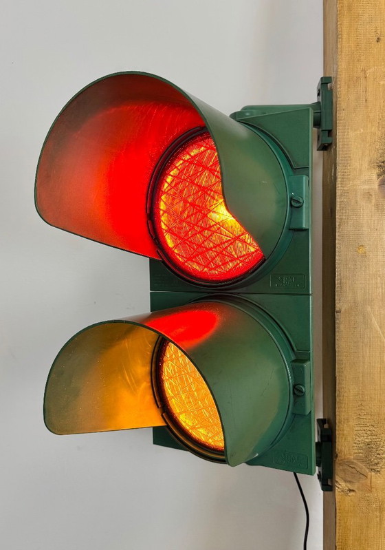 Image 1 of Vintage groene Italiaanse verkeerslichten, jaren 80