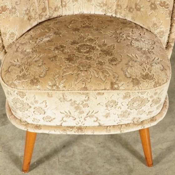 Image 1 of Fauteuils de cocktail vintage – velours beige – années 1960