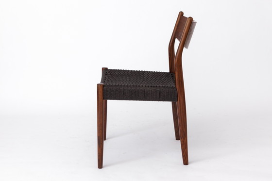 Image 1 of 1 van 2 Vintage Fristho Franeker Teak Stoel met Deens Koordweefsel - jaren 1960 Mid Century Modern Ontwerp