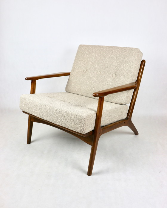 Image 1 of Vintage Danish Beige Boucle Loop Chair, 1970s - Set of 2
