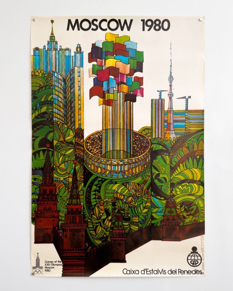 🏅 Moscow 1980 – Original Olympics Poster by V. Davidov (Spanish