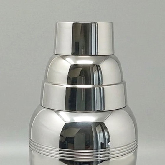 Image 1 of 1930s Art Deco Jordan "Sheffield Collection" Silver-Plated Cocktail Shaker. Made in England