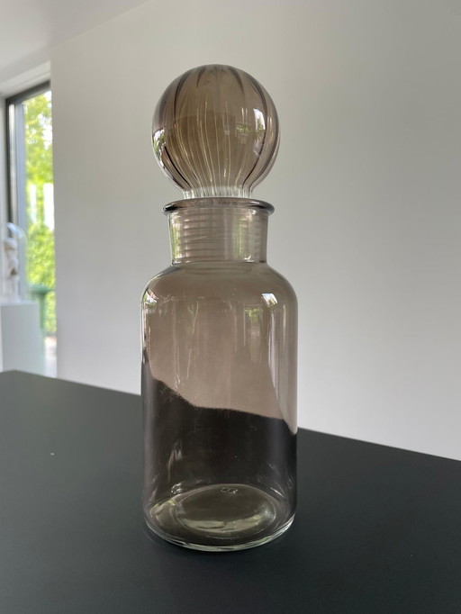 Decorative bottle made of gray glass