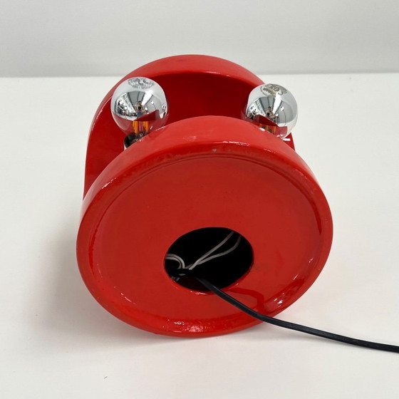 Red Stacking Ceramic Table Lamp From Perdomello 70 Italy, 1970s (photo 7 of 7)