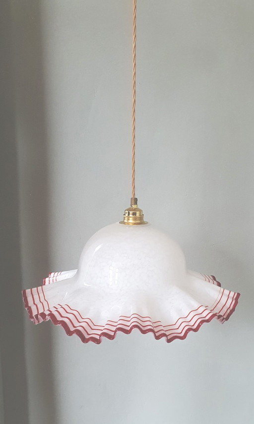 Grande paralume vintage in vetro di Murano - (presumibilmente) De Majo, Italia