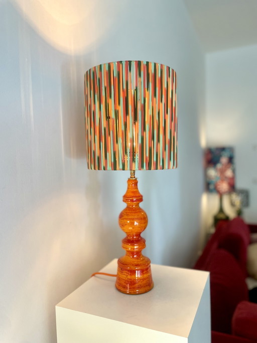 Grande lampe de table vintage – Céramique d'Allemagne de l'Ouest | Années 1970 | Hustadt (attribuée)