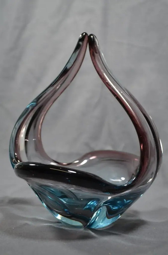 Murano zugeschriebene blau-violette Glasschale aus den 1970er Jahren – Schalen, Murano Glass (photo 7 of 12)