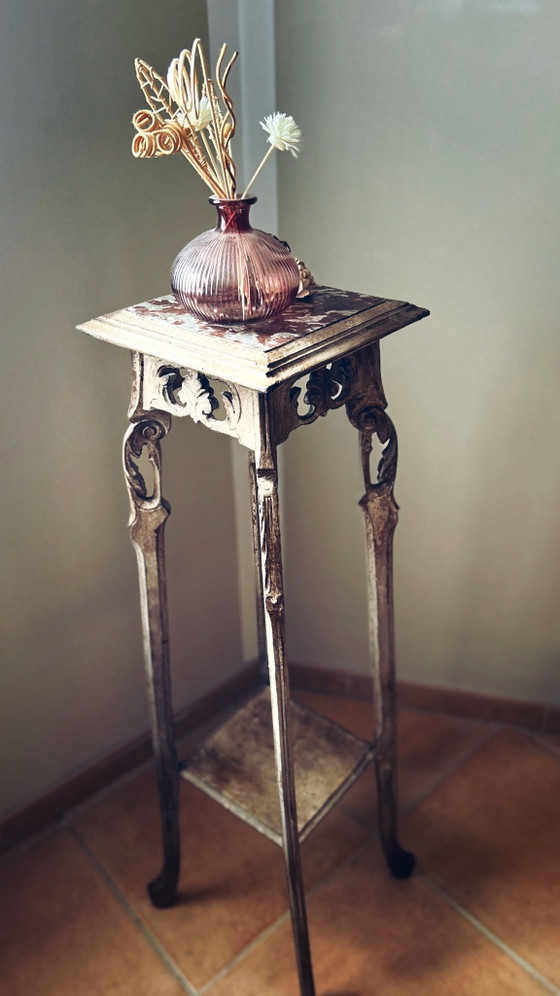 Sellette antica patinata – Stile Art déco – Fascino e autenticità – Console, Legno (photo 11 of 12)