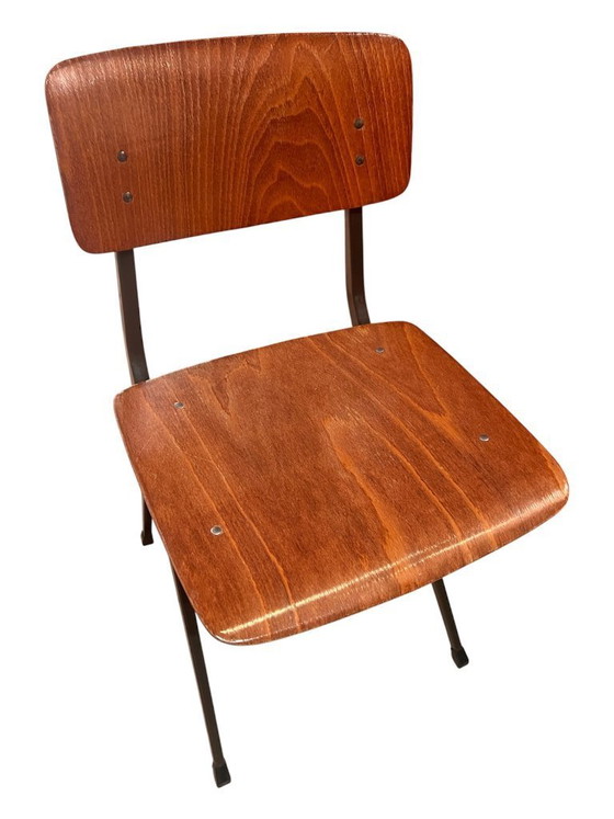 Image 1 of Chaise S201 "Spinstoel" à pieds compas de Marko, Pays-Bas, 1960s