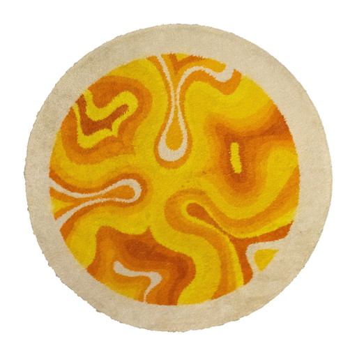Orange-Yellow Round "Amoeba" Desso Carpet