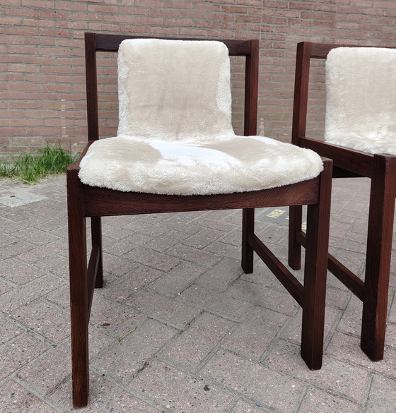 Image 1 of Set di 4 sedie vintage in wengé - rivestite professionalmente
