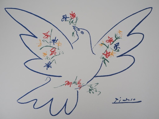Pablo Picasso: Taube mit blühenden Zweigen, signierte Lithografie – lithos zeefdrukken, Paper (photo 2 of 8)