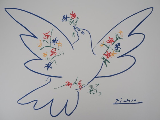 Pablo Picasso: Dove with Flowering Branches, Signed Lithograph – Lithographs & prints, Paper (photo 2 of 8)