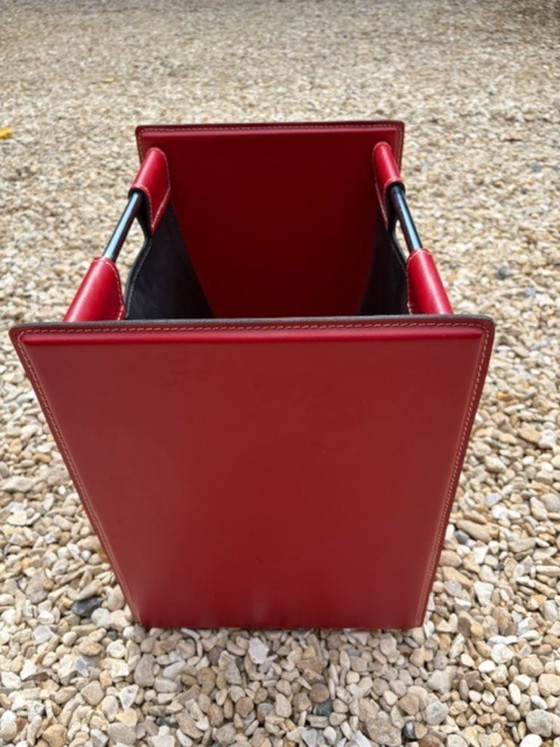 Cattelan Italia Jerry magazine rack red leather – Bookcases (photo 3 of 6)