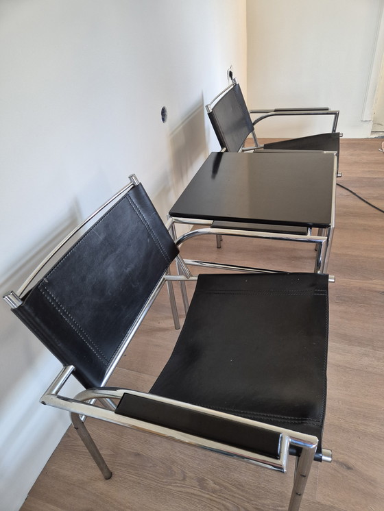 Image 1 of Fauteuil Gerard Vollenbrock en deux parties et table d'appoint, années 1980