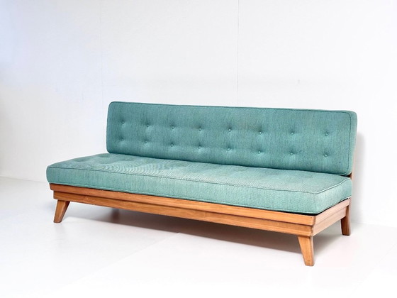 Vintage Scandinavian Mid-Century Daybed, Couches, Wood, Textile, Blue, Mid Century Modern (photo 2 of 15)