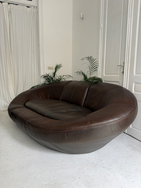Bruine Design Sofa - Cognac – Banken, Leather (photo 6 of 7)