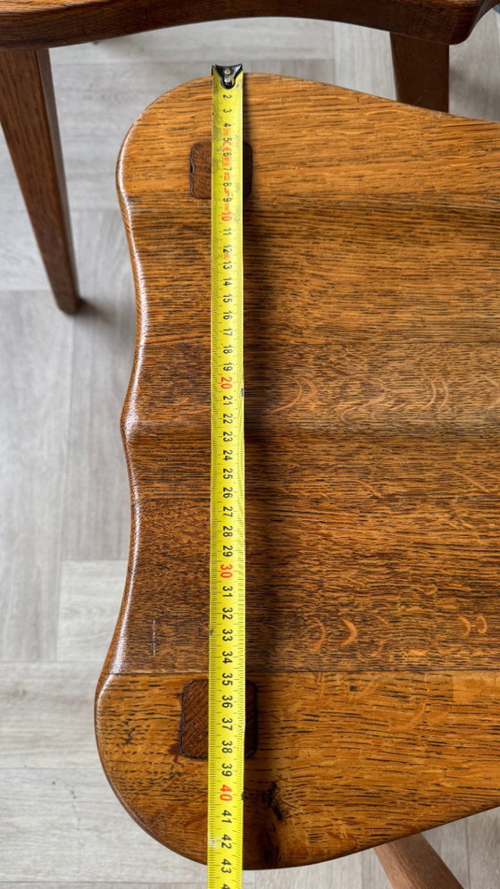 Image 1 of Comfortable brutalistische eiken stoelen