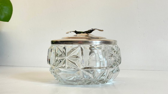 Image 1 of SUCRIER à Pince CRISTAL Vintage