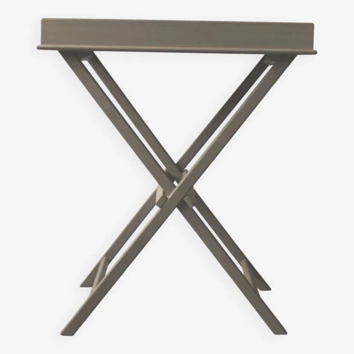 Plateau de service pliant et amovible en bois peint taupe – bijzettafels, Wood