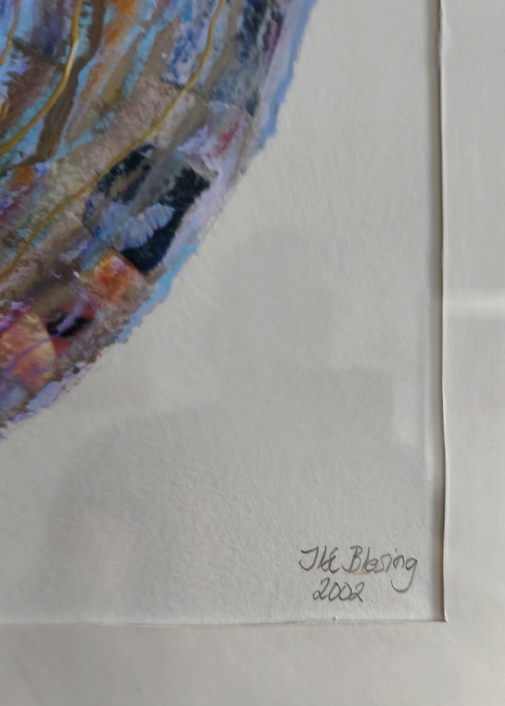 Wunderschönes Diptychon von Ilse Blesing (2002) – Mixed Media in Birkenholzrahmen – Gemälde & Zeichnungen (photo 10 of 10)