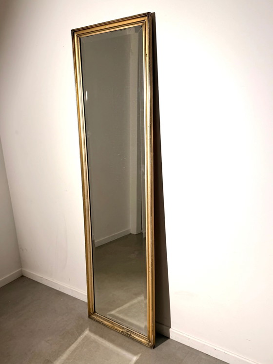 Grande Specchio da Terra Vintage Francese in Legno Dorato, Vetro (foto 6 di 6)