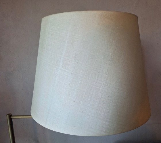 Image 1 of Walter von Nessen Brass Floor Lamp with Multi-Adjustable Swivel Arm and Uplight, USA 1960s