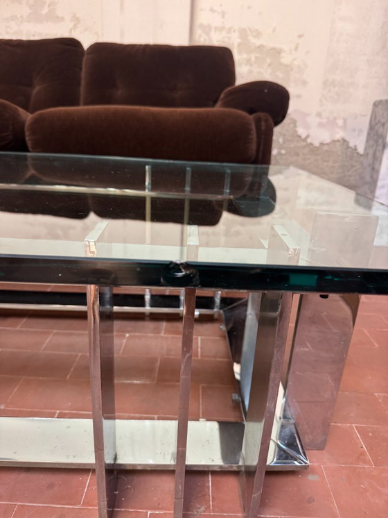 Image 1 of Mesa de centro Saporiti, cristal y cromo, años 70