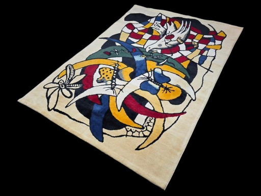 Handgeknoopt wollen tapijt – geïnspireerd op Fernand Léger, moderne kunst, 275x200cm – vloerkleden en tapijten (photo 2 of 9)