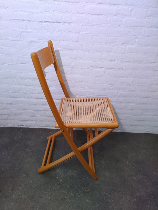 Folding Chair - Rattan Webbing - 1980'S