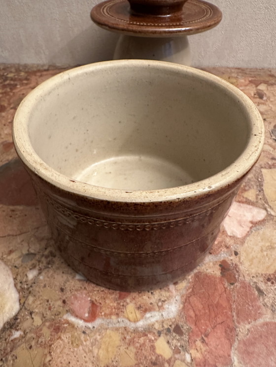 Image 1 of Ceramica d'epoca in gres di Berry, prodotta in Francia, per burriere d'acqua. Gres d'epoca.