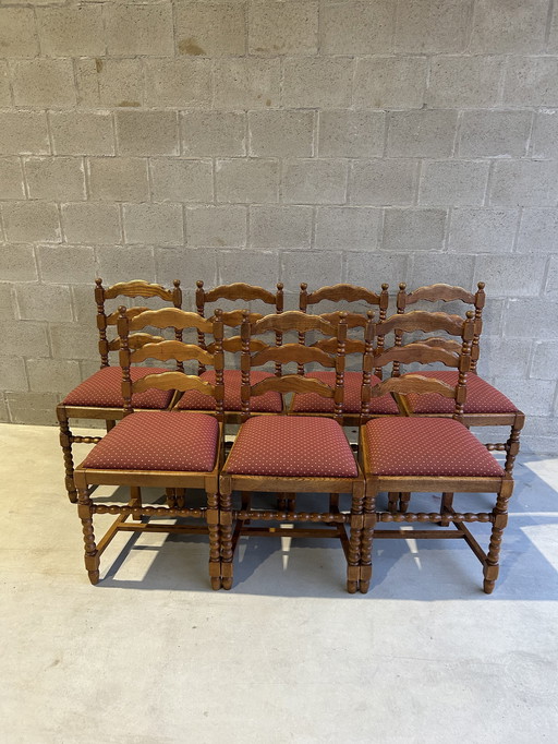 7 Vintage eetkamerstoelen