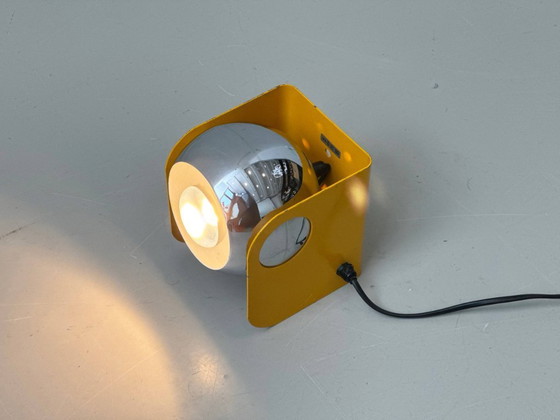 Image 1 of Set di 2 lampade a globo in stile Space Age, color ocra e cromo, anni '70.