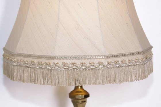 Image 1 of Lampada da tavolo in ottone massiccio con frange 72cm vintage anni '80
