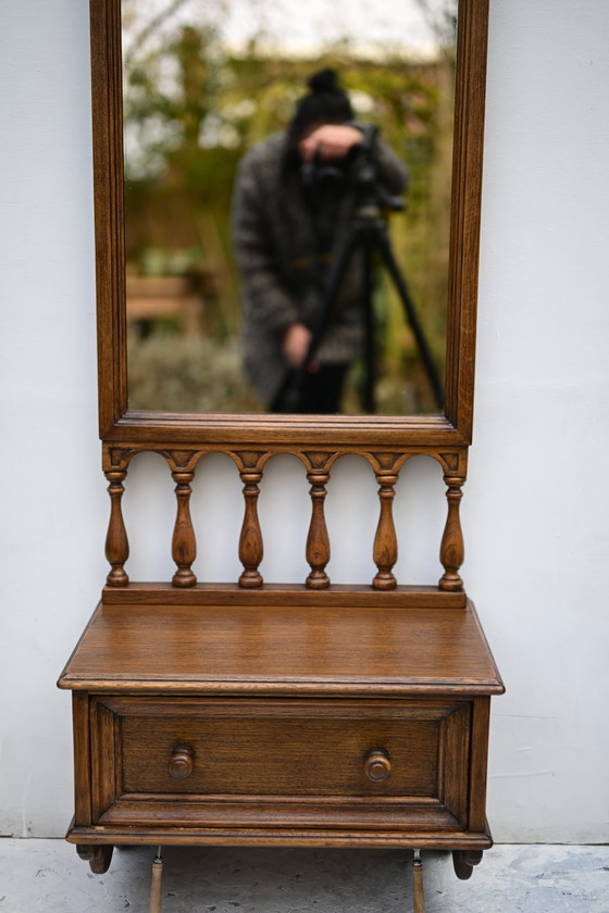 Image 1 of Antique mirror with cabinet, beautiful set!