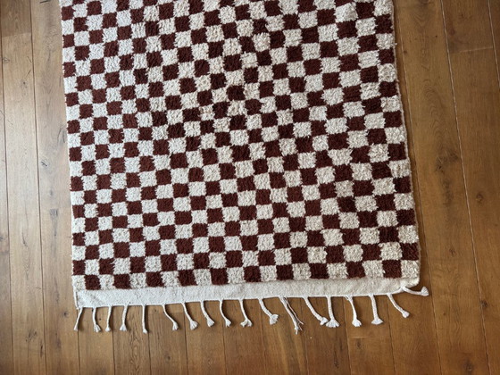 Image 1 of Handmade Moroccan checkerboard rug 240x160